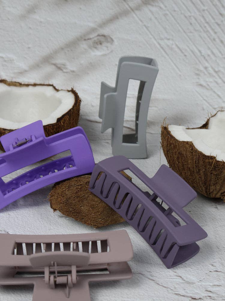 Claw Clip - Medium Elongated Rectangle - Almond - Image 2