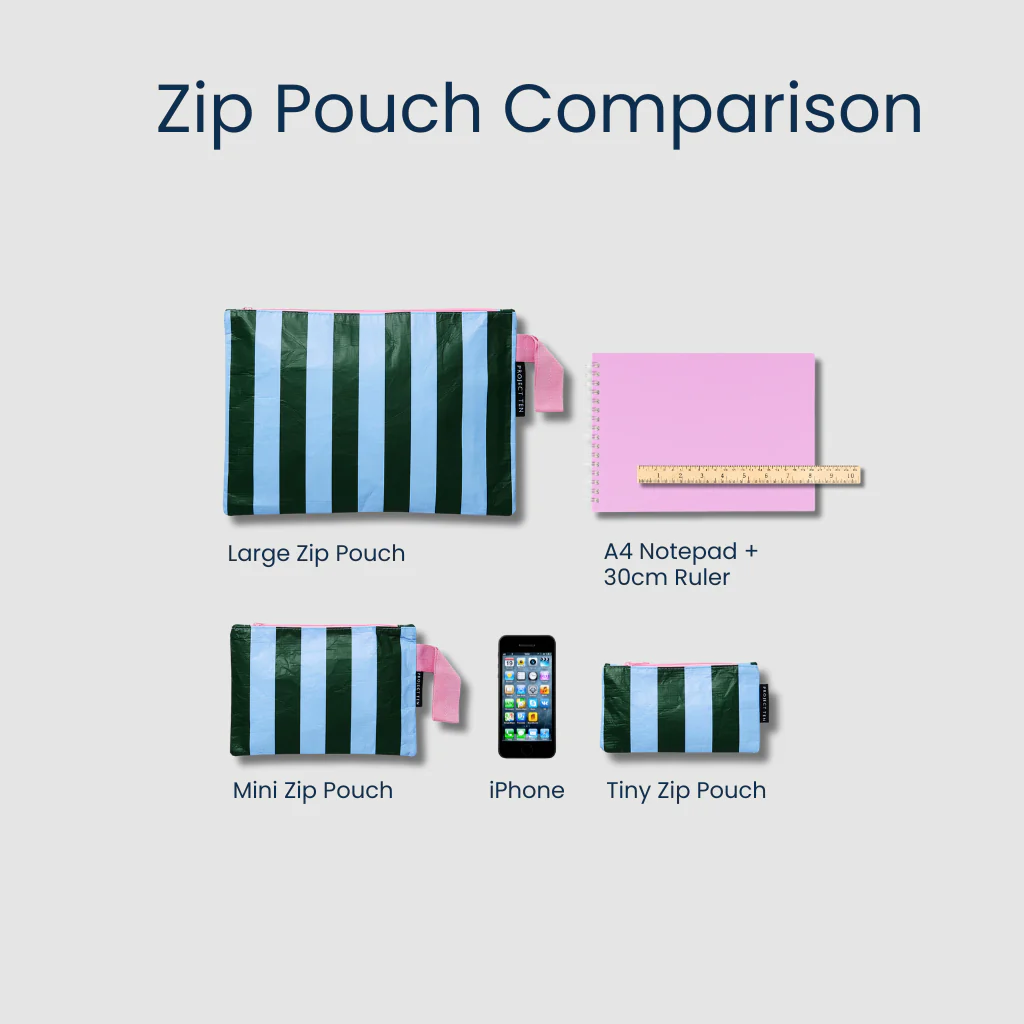 Clear Zip Pouch Bundle (x3 sizes) – Green - Image 2