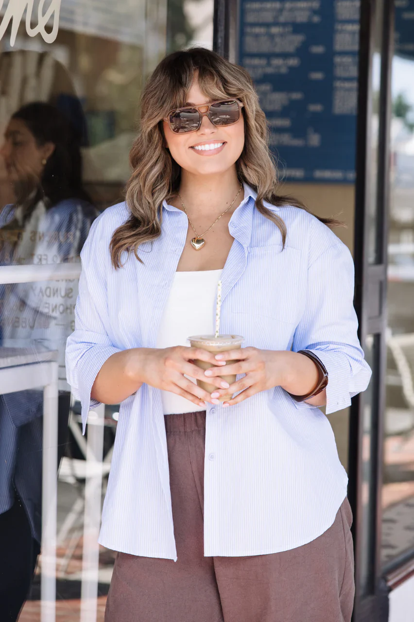 Emily Shirt - Blue Stripe - Image 3