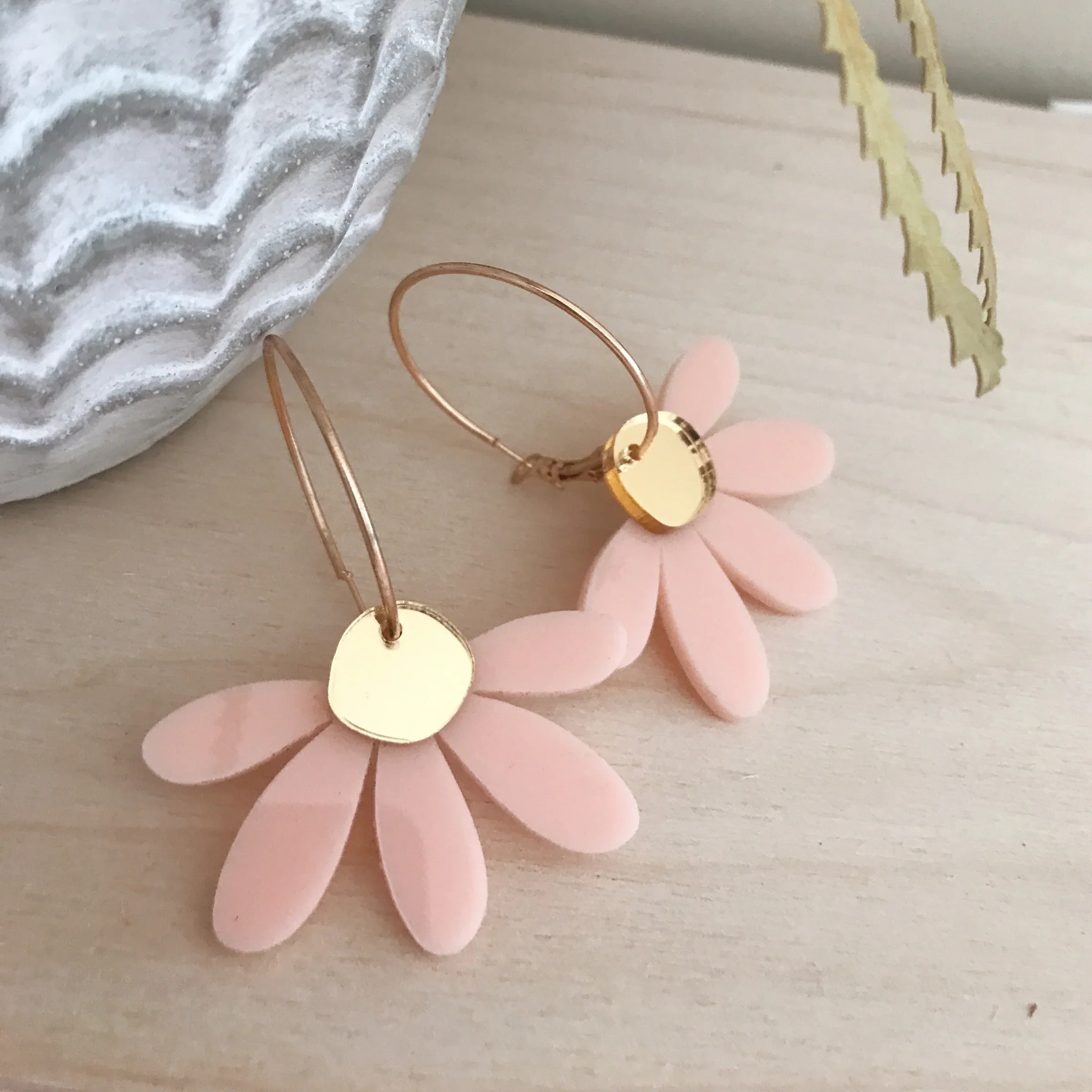 Jumbo Daisy Hoop Earrings - Image 3