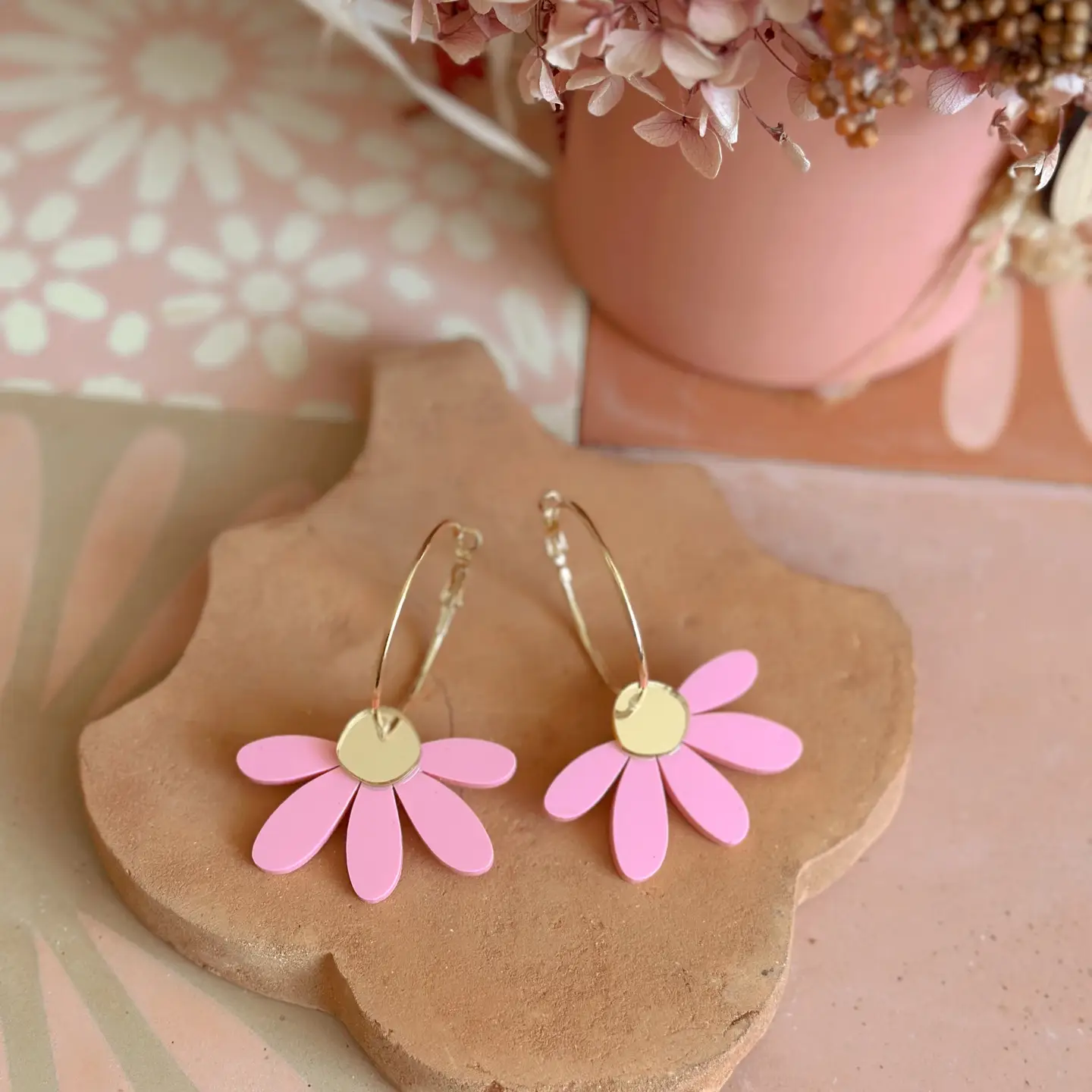 Jumbo Daisy Hoop Earrings - Image 7