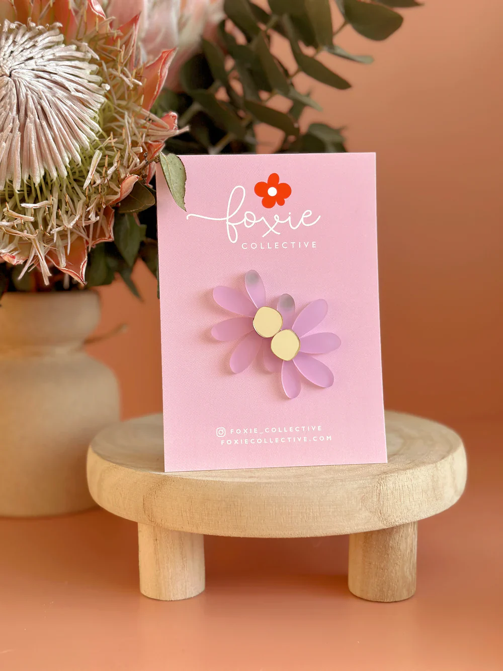 Large Flower Stud Earrings - Image 11
