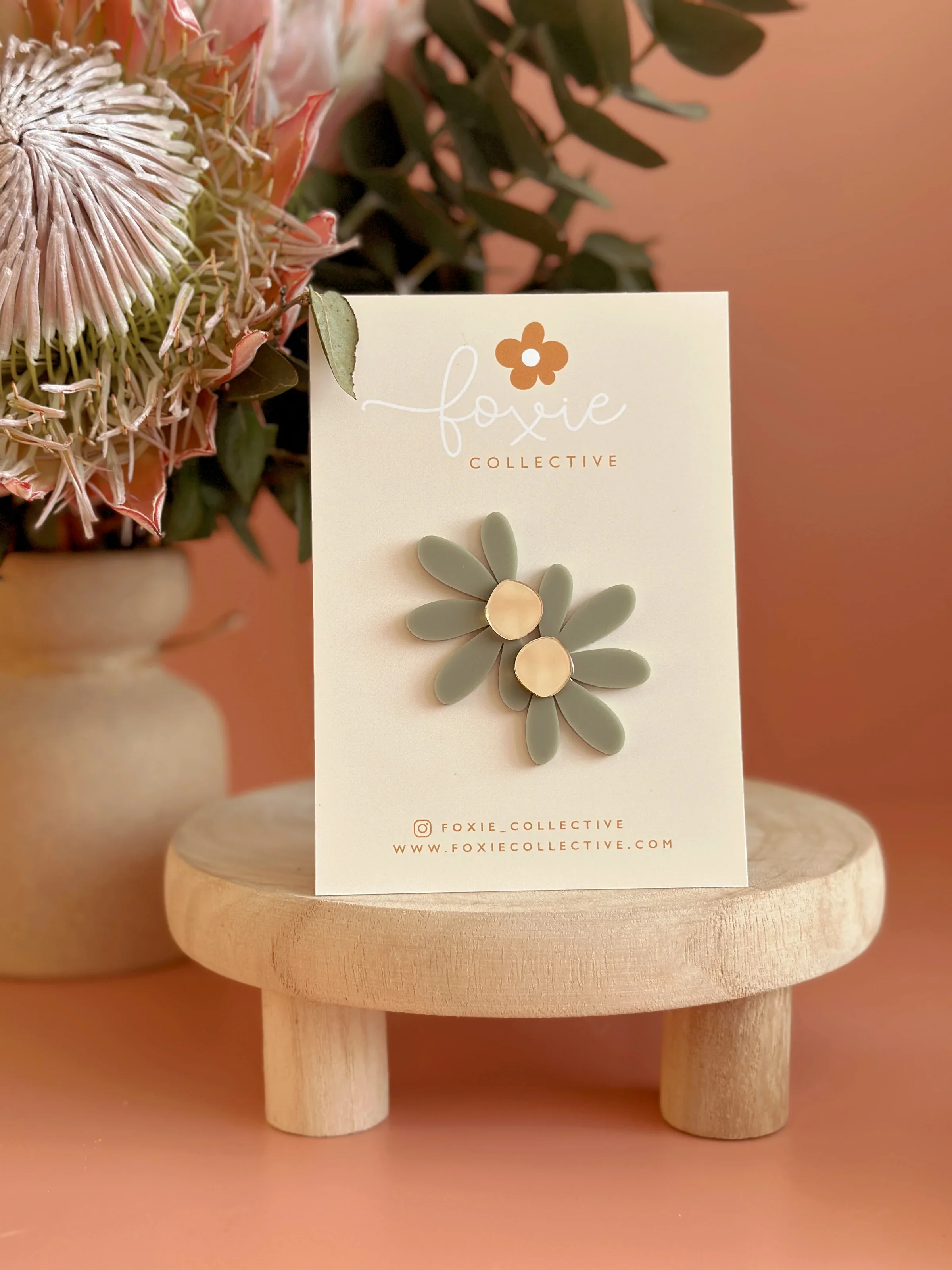 Large Flower Stud Earrings - Image 12