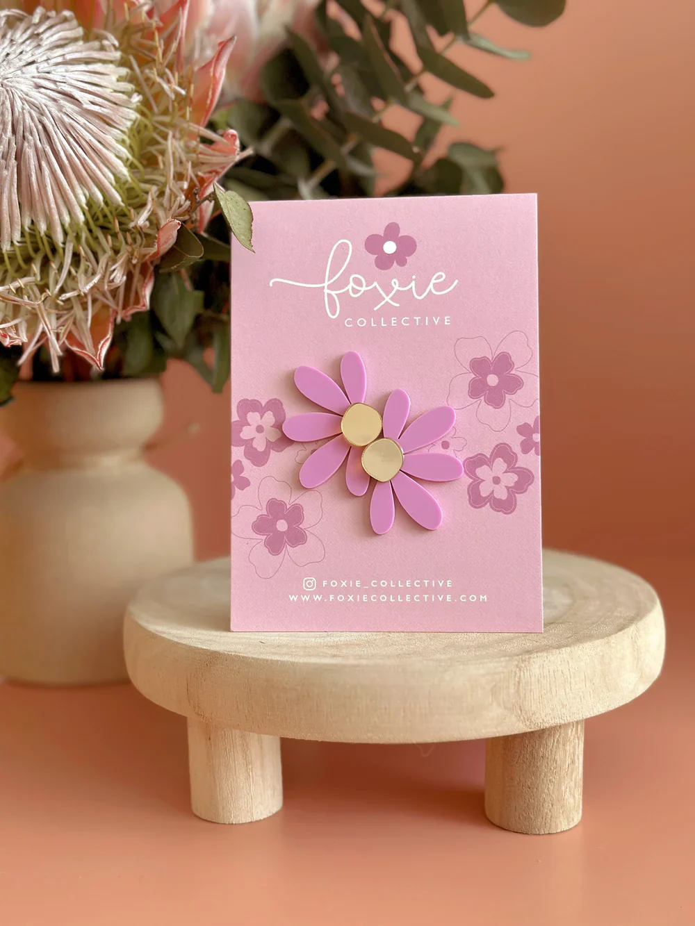 Large Flower Stud Earrings - Image 3