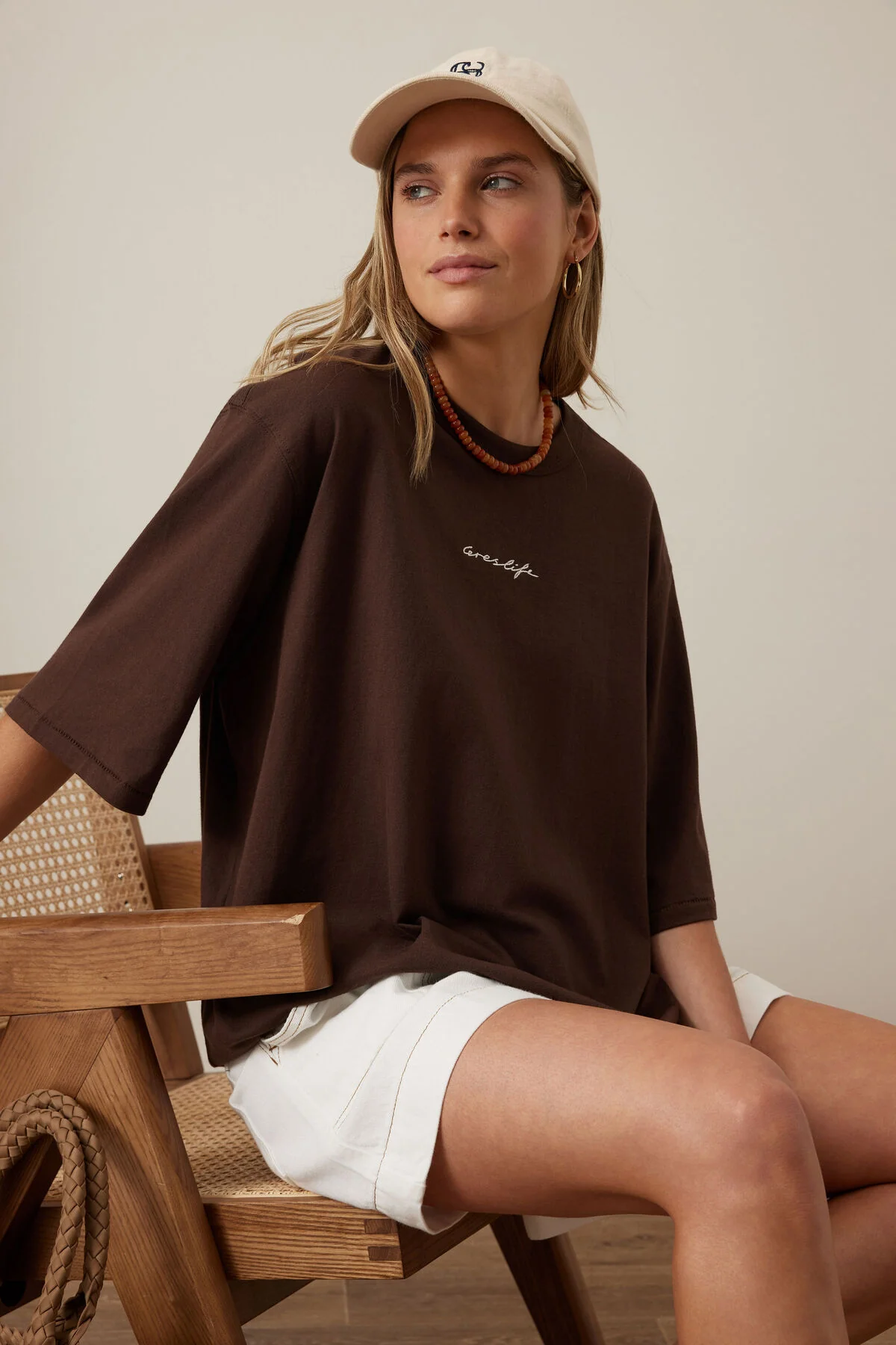 Liv Oversized Tee - Chocolate/Ceres Script - Image 2