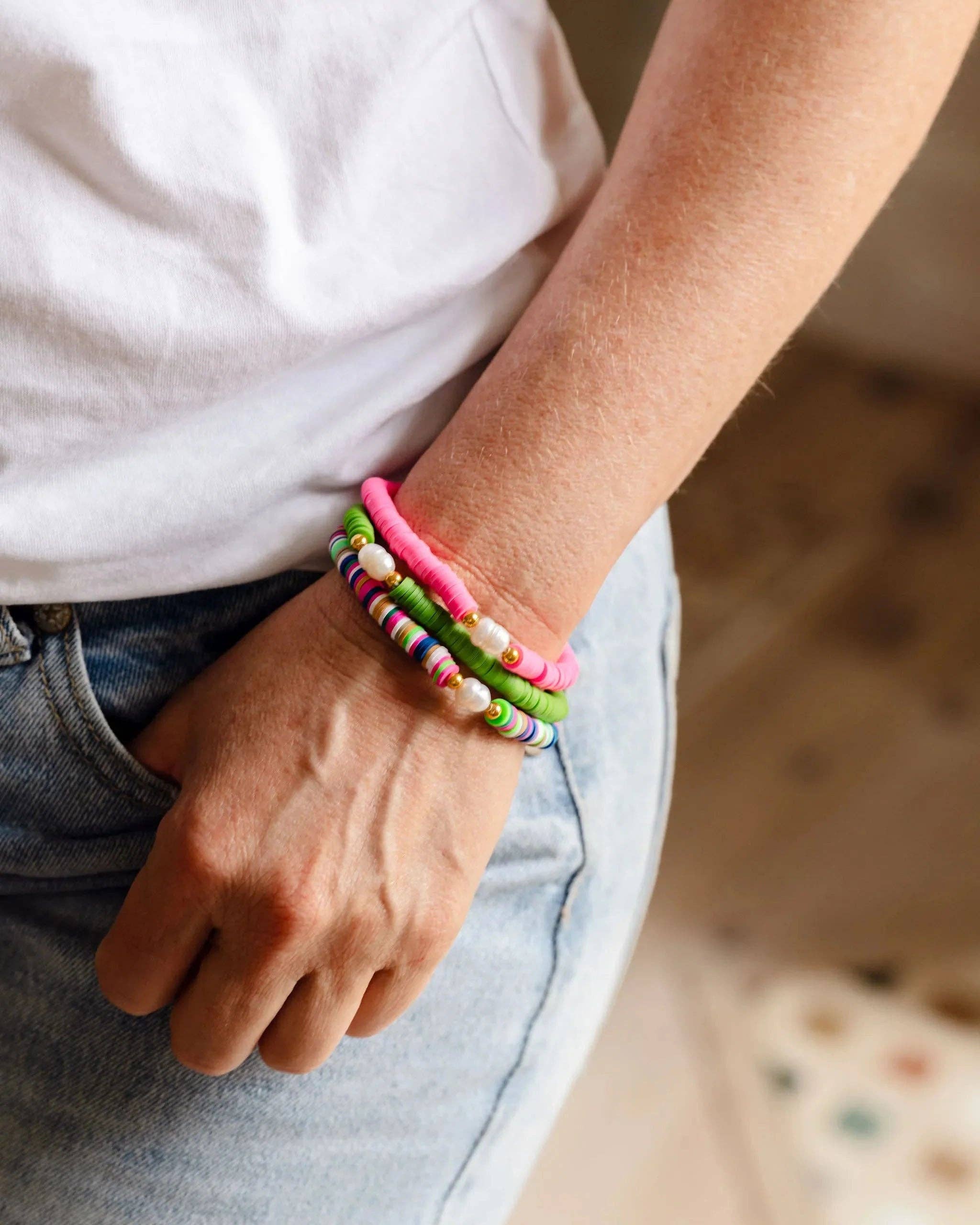 Pearl Pop Heishi Bead Bracelet - Image 5