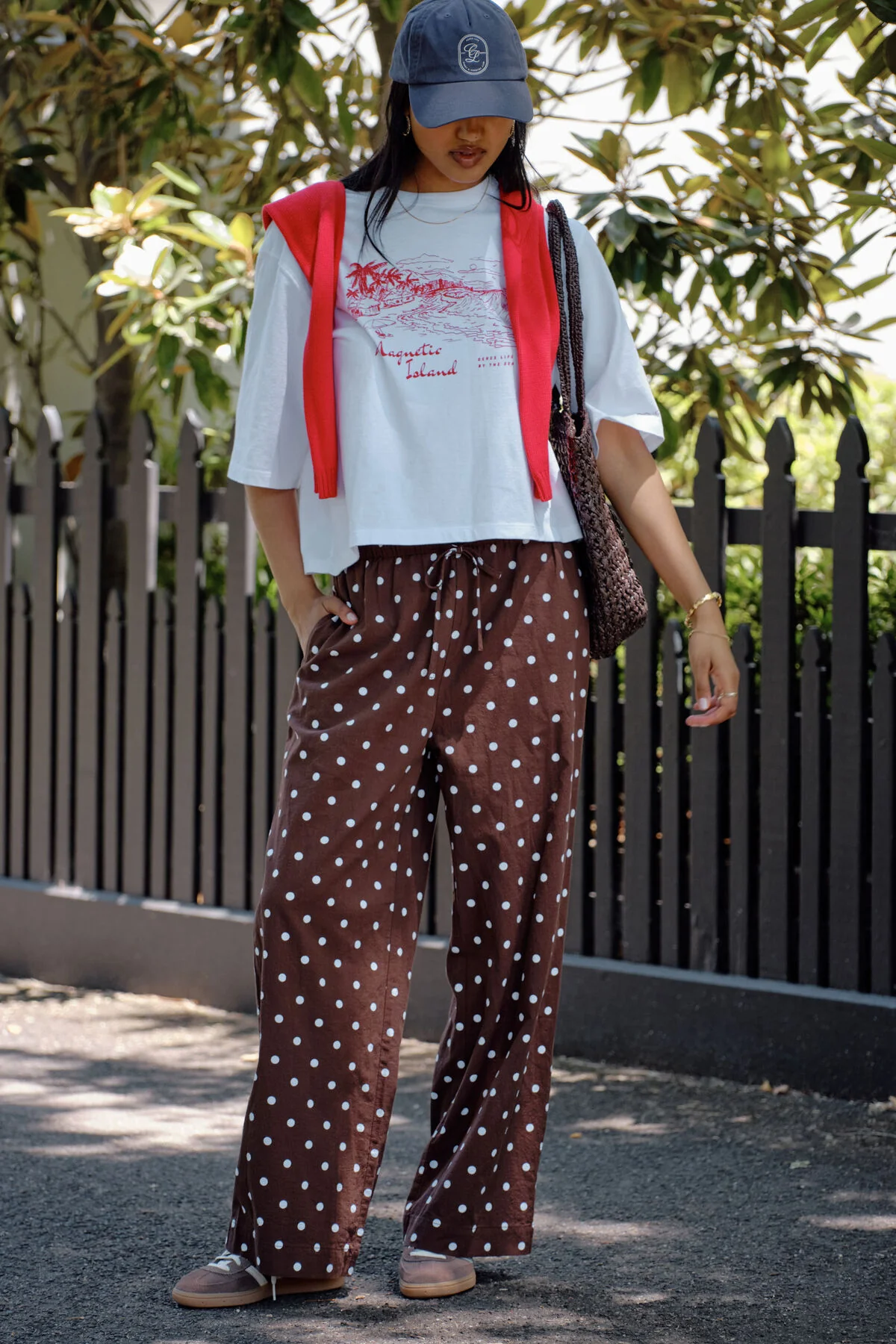 Resort Pant - Choc Polka Dot