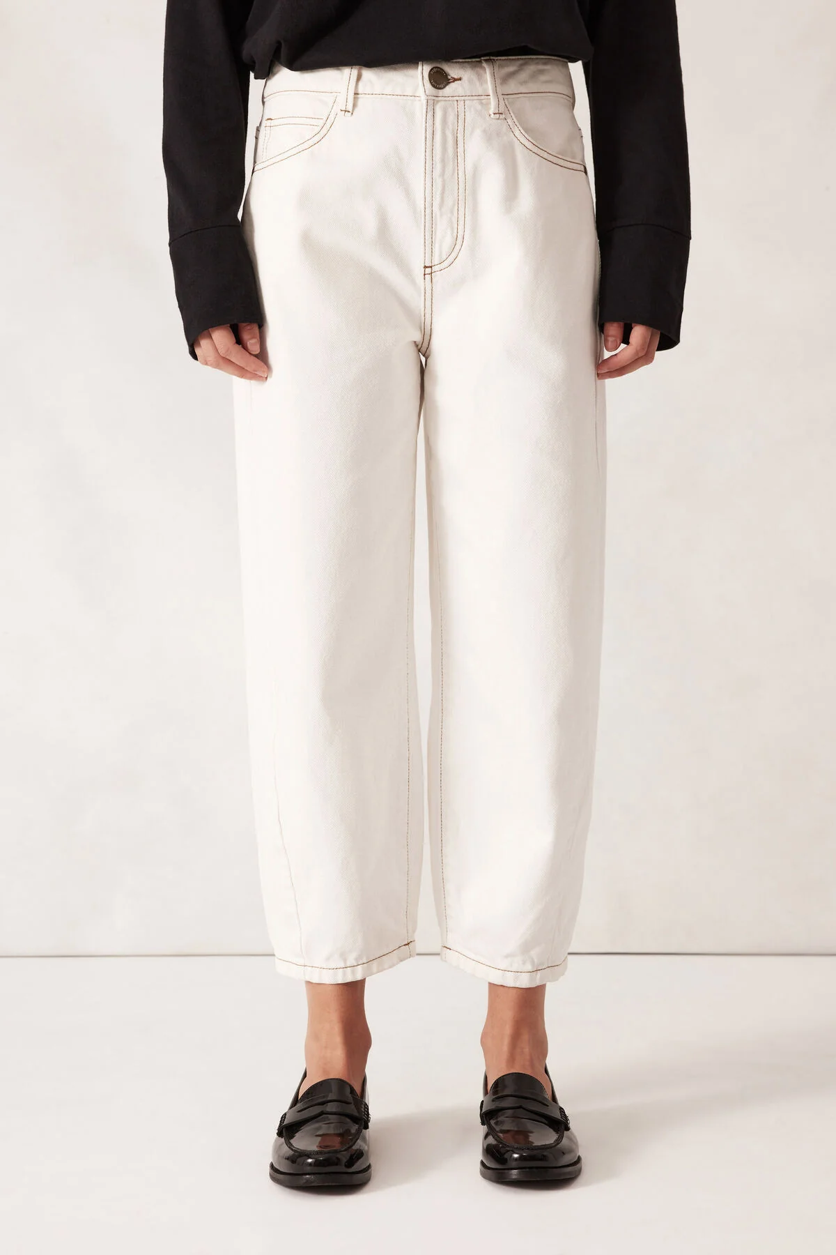 Tapered Barrel Jean - Fresh Ecru - Image 4